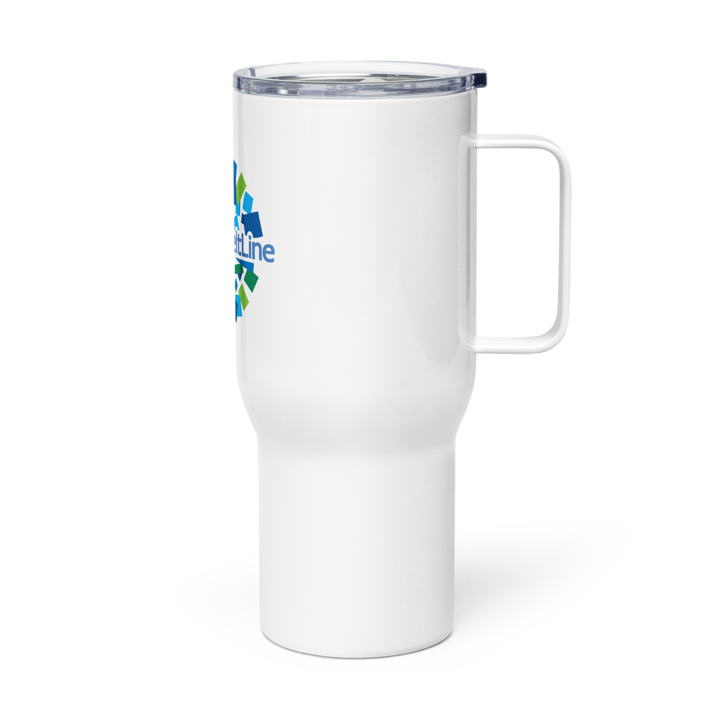 Beltline travel mug with a handle